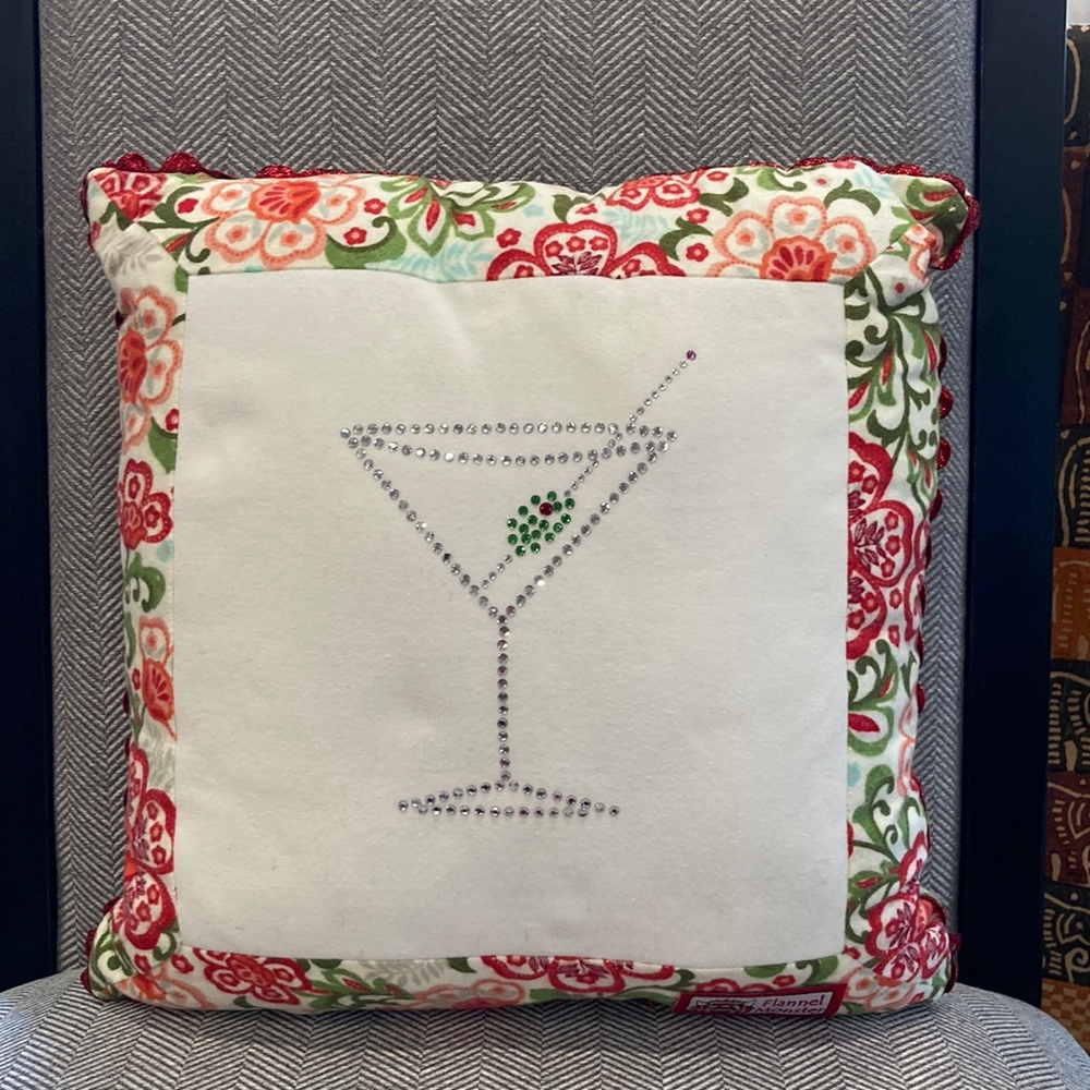 NEW Martini Bling Decorative Pillow